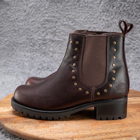 Harley-Davidson Women's Ashby 5-In Pull-On Boots Brown D84718 New Size 6 NEW - Picture 3 of 8
